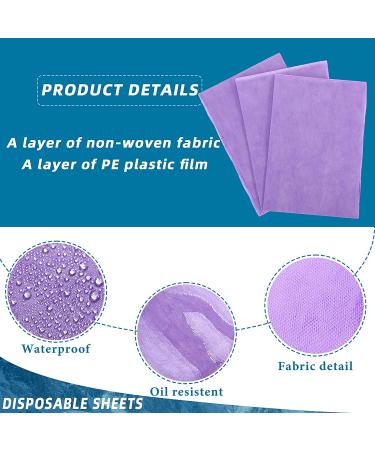 50-Pack 31x70 Inches Waterproof Disposable Bed Sheets - Purple Non-Woven Fabric for Spa, Beauty Salon, Hotels - Buy Online on SooperMarket.com