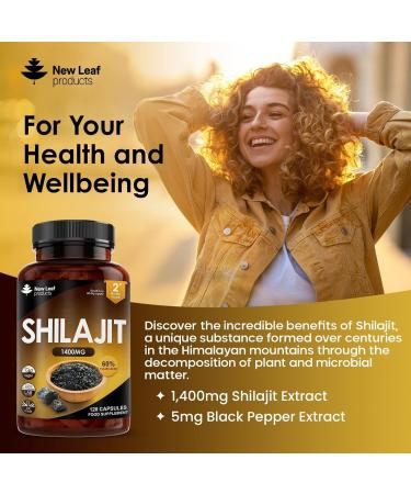 Shilajit 1400mg Supplement Pure Himilayan Shilajit 60% Fulvic Acid High Strength No Binders or Fillers - Pure Shilajit (120 Capsules) - Buy Online on SooperMarket.com