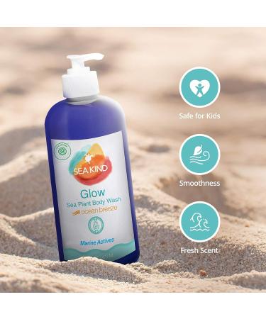 Sea Kind Glow Wash - Ocean Breeze Scent, 16 Fl Oz, All-Natural & Moisturizing Vegan Wash for Women, Men, and Kids - Buy Online on SooperMarket.com
