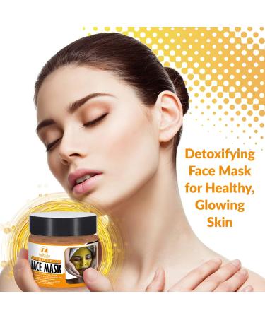 Natrulo Turmeric Face Mask - All-Natural Skin Brightening & Detox Clay Mask for Acne Treatment - Boosts Circulation & Removes Toxins - Shop Internationally - Buy Online on SooperMarket.com