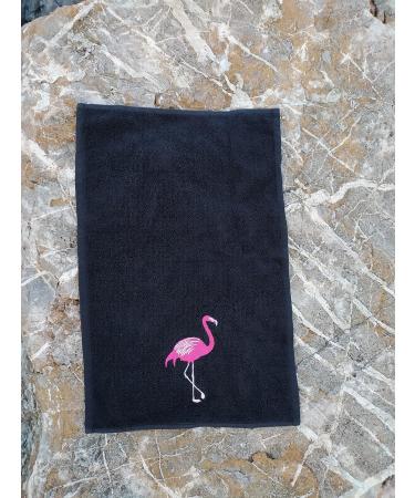2-Pack White Flamingo Fingertip Kitchen Towels | Premium 100% Cotton Hand Towels | 11x18 | Black | Set of 2 - Buy Online on SooperMarket.com