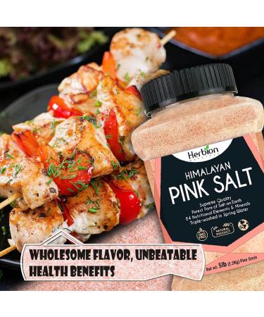 Herbion Naturals Himalayan Pink Salt Jar - GMO Free, Vegan, Chemical-Free, Kosher Certified, Fine Grain All-Natural Salt - Triple-Washed in Spring Water - Buy Online on SooperMarket.com
