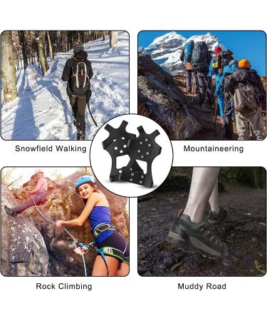 Rhino Valley Ice Cleats Spikes Crampons - Stainless Steel Ice Grips for Men & Women - Anti Slip Traction Cleats for Hiking & Outdoor Activities - Buy Online on SooperMarket.com