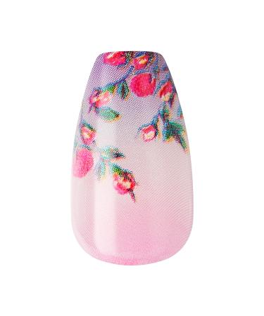 Shop KISS LoveShackFancy x imPRESS Lilac Crush Limited Edition Press-On Nails | Medium Coffin Purple | Prep Pad Mini File & Cuticle Stick Included | 30 Multicolor Fake Nails - Buy Online on SooperMarket.com