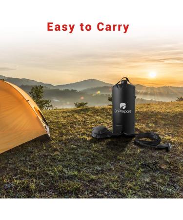 Dr. Prepare 4 Gallon Camping Shower Bag with Upgraded Screw Lid, Pressure Foot Pump, and Handy Nozzle - Portable Solar Shower for Beach, Camping, Hiking Trip - Buy Online on SooperMarket.com