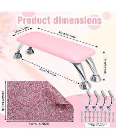 Professional Pink Leather Arm Rest for Nails with Wipes - Manicure Hand Pillow for Nail Techs - Buy Online on SooperMarket.com