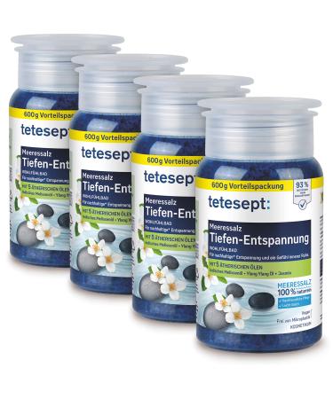 Teteseept Meeressalz Depth Tension Bad-Health Bad for a feeling of inner peace with 5 essential oils-soothing bath additive with natural sea salt-4 x 600 g
