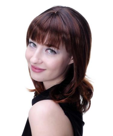 WIG ME UP - 3018-2T130 Wig brunette shoulder length reddish highlights