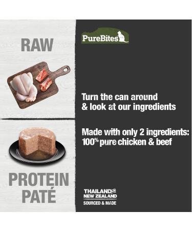 PureBites 100% Pure Chicken & Beef Pate Cat Treat | Single 2.5oz can | only 2 Ingredients Chicken & Beef 71 g (Pack of 16) - Buy Online on SooperMarket.com