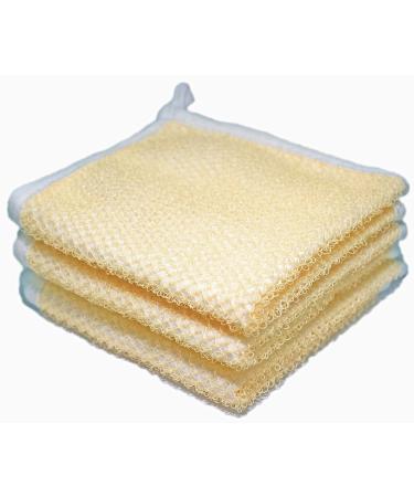 3 pcs Dual-Sided Exfoliating Scrubber & Terry Cloth Towel Set for Home Spa - Gentle Exfoliation for Face & Body - Shower Scrubber for Dead Skin Removal - Ideal for Skin Care - Buy Online on SooperMarket.com