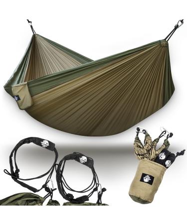 Legit Camping Hammock - Hammocks - 2 Person Hammock - Tree Hammock - Double Hammock - Portable Hammock - Outdoor Hammock - Hammock - Travel Hammock - Hammocks for Outside - Heavy Duty Hammock Army Green/Khaki