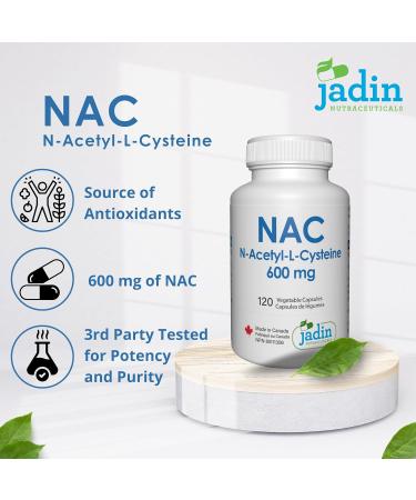 NAC (N-Acetyl-L-Cysteine) 600 mg 120 Vegetable Capsules - Buy Online on SooperMarket.com