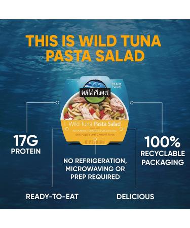 Wild Planet Ready-To-Eat Wild Tuna Pasta Salad with Organic Peppers, Tomatoes & Olives 5.6oz (Pack of 4) - Buy Online on SooperMarket.com