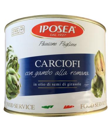 Artichokes with stems marinated in sunflower oil IPOSEA 1900g ATG 1100g - Carciofi con Gambo alla Romana