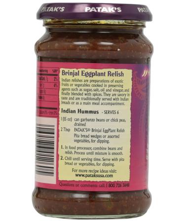Buy Patak's Brinjal Egg Plant Relish - Medium 11 oz | Authentic Indian Flavor - Buy Online on SooperMarket.com