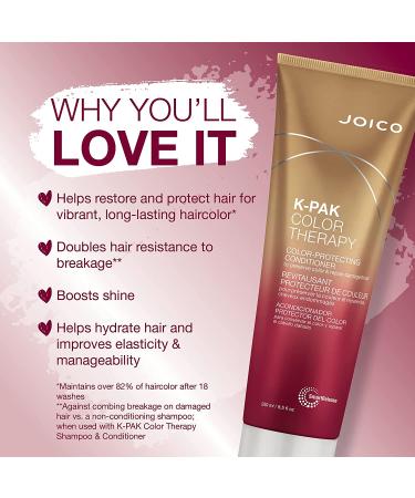 Joico K-PAK Color Therapy Color-Protecting Conditioner for Color-Treated Hair 8.5 oz - Repair Damaged Hair - New Look - Buy Online on SooperMarket.com
