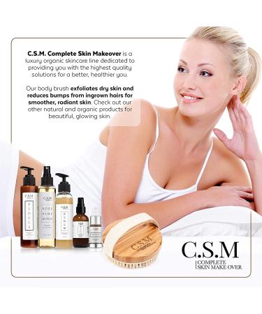 CSM Body Brush - Exfoliating Boar Hair Brush for Soft Skin, Improved Circulation & Acne Reduction - Buy Online on SooperMarket.com