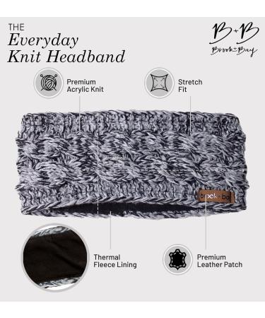 Brook + Bay Ear Warmer Headband For Women - Ear Covers For Cold Weather Winter Headband Fleece Headband & Knit Ear Warmer Headband Black/Gray Mix - Buy Online on SooperMarket.com