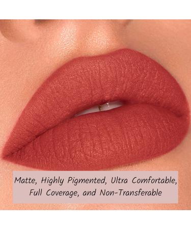 Mynena Terracota Brown Matte Lip Stain - Long Lasting, Waterproof, No Smudge, Talc-Free, Gluten-Free | Zoe - Buy Online on SooperMarket.com