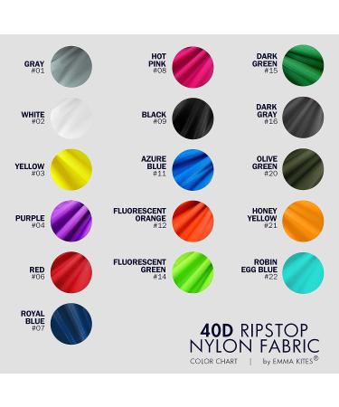 Emma Kites Fluorescent Green Ripstop Nylon Fabric 40D 1-Yard | Ultra-Light PU Coated Water Repellent Fluorescent Green Fabric | 60x36 Pre-Cut Piece - Buy Online on SooperMarket.com
