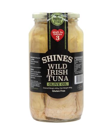 Wild Irish Albacore Tuna in Olive Oil - 1kg Jar - Low Carb - Ideal for Keto Diet - LCHF - Dolphin Friendly - Hand Filleted - No Gluten - High in Omega 3 - Low in Salt - by Shines