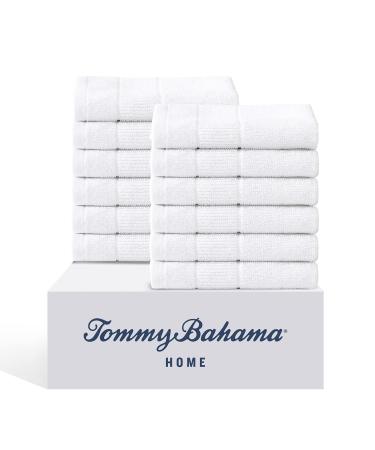 Tommy Bahama- Washcloths  Absorbent & Fade Resistant Cotton Towel Set  Fashionable Bathroom Decor (Island Retreat White  12 Piece) Island Retreat White 12pc Washcloths