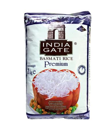INDIA GATE Premium Basmati Rice Fine aromatic long grain rice from India fine long grain (1 x 1 kg) Multipack Premium 1 KG