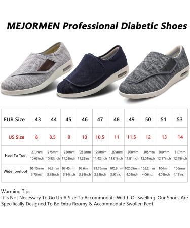 MEJORMEN Men's Diabetic Shoes - Extra Wide Adjustable Closure Sneakers for Swollen Feet - Size 10.5 Black - Buy Online on SooperMarket.com