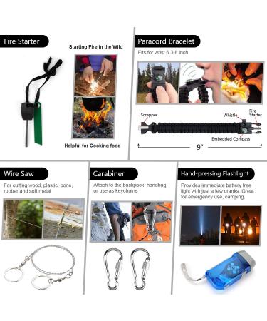 Emergency Survival Kit - 151 Pcs First Aid Gear Outdoor Trauma Bag with Tactical Flashlight, Knife, Pliers, and More for Camping, Earthquake, Adventures - Buy Online on SooperMarket.com