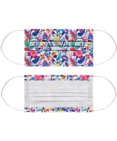 NU R Floral 3 Ply Disposable Face Mask with Filter Layer - 10pcs, Elastic Earloop, Retail Sealed Bags - FLORAL-018 - Buy Online on SooperMarket.com