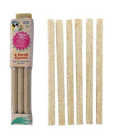 PENN-PLAX Sanded Bird Perch Covers  Made from Crushed Seashells  Great for Parakeets, Lovebirds, Parrotlets, Finches, Canaries, and More  Small  6-Pack