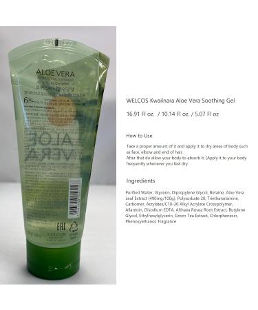 WELCOS Kwailnara Aloe Vera Gel - 98% Pure Moisture Soothing Gel for Face Body Hands & Hair | California Grown Korean Skin Care (16.91 Fl oz - Buy Online on SooperMarket.com