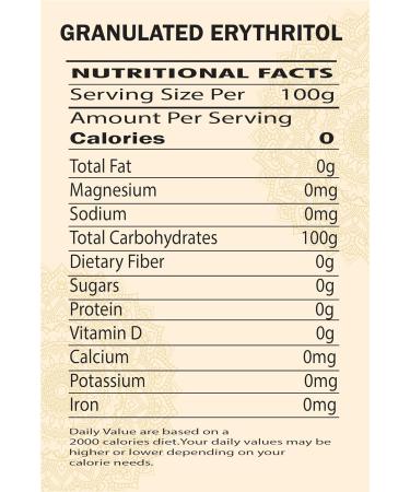 Granulated Erythritol (200g/7.05oz) | 100% Natural Sugar Replacement | Ideal for Keto | Baking, Meringues, Ice Cream - Buy Online on SooperMarket.com