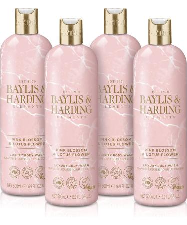 Baylis & Harding Elements Body Wash Bundle - White Tea & Neroli, Pink Blossom & Lotus Flower - 6 x 500ml Bottles - Vegan Friendly - Buy Online on SooperMarket.com