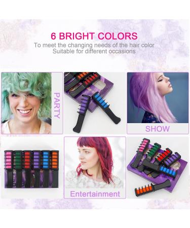 Kalolary Metallic Glitter Hair Chalk Set - Temporary Dye for All Hair Colors - Ideal for Halloween & Cosplay - 6 Colors - Buy Online on SooperMarket.com