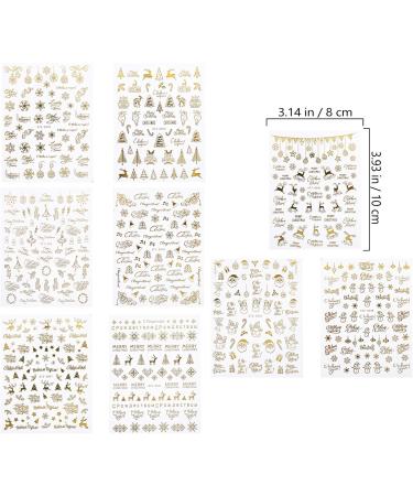 Minkissy Santa Stickers 9 Sheets Christmas Nail Stickers 3D Golden Nail Art Self-adhesive Stickers Decals Tips Wraps for Women Girls Christmas Hoilday Nail Decor (Random) Glitter Stickers - Buy Online on SooperMarket.com