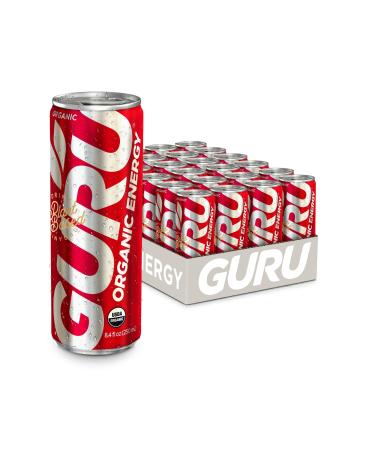 GURU | Original Plant-Based Energy Drink | Recharge with Good Energy from Green Tea | Natural & Organic Ingredients | Healthy Energy drinks to Help Stay Focused | Refreshing Taste | 8.4oz (Pack of 24)