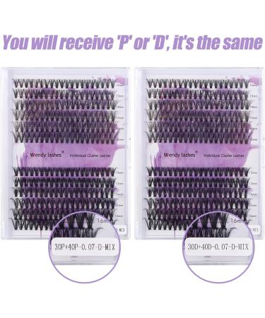 Individual Lashes 240PCS Cluster Lashes Extension D Curl 0.07mm 30D/40D Mixed 16-20mm Wide Stem RR-16-20mm - Buy Online on SooperMarket.com