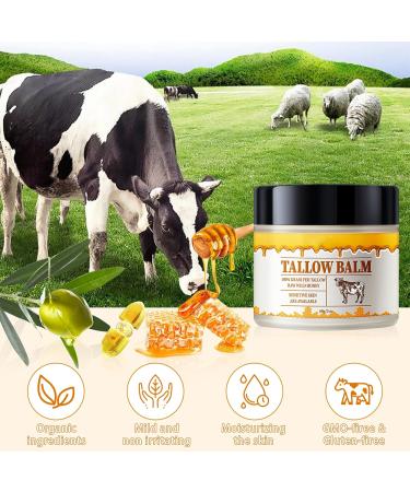 Premium Body Moisturizer - Deeply Nourishing Skincare Cream for Legs Abdomen & Buttocks - Tallow Cream Yellow - Elasticity & Hydration Boost - Buy Online on SooperMarket.com