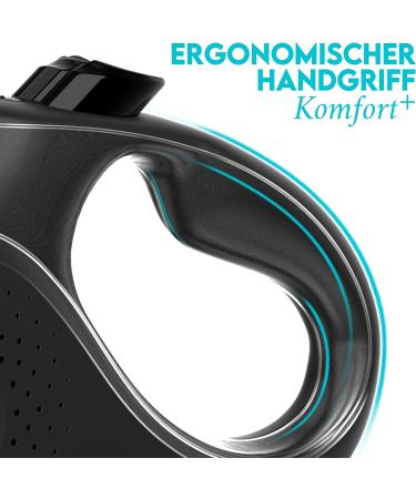Dog is K nig 8m Roller Leash for Small & Large Dogs | High-Quality Extendable Dog Leash | Comfortable Handle | Robust & Durable | Smart Brake System | Up to 50kg - Night Black - Buy Online on SooperMarket.com