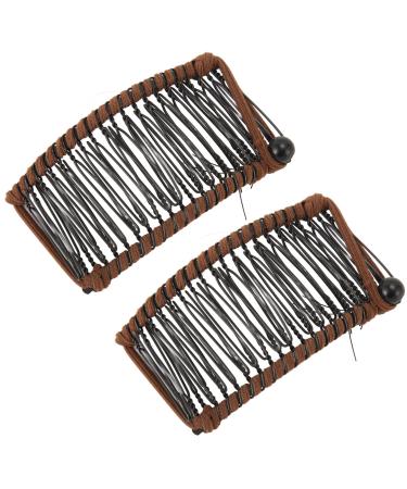 Vintage Tire Comb Lightweight Portable Banana Hair Clips Easy Operation 2 Pieces Strong and Durable for Office (#1)