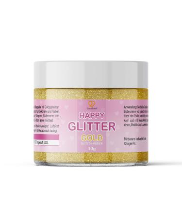Goodbake Happy Glitter Gold-edible food glitter-glitter powder for cakes cakes cookies and drinks-ideal as a cake decoration for birthday parties!