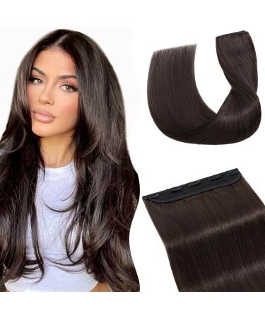 Hair Extensions Clip in Brown 12 Inches One Piece Clip in Hair Extensions Real Human Hair