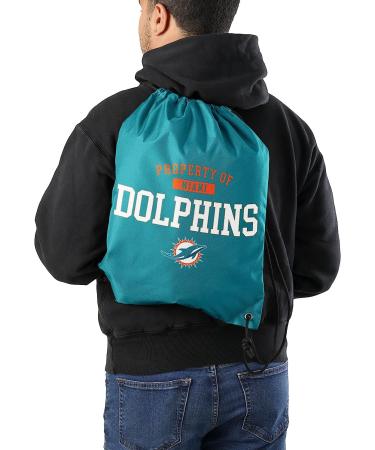 Miami Dolphins NFL Property Of Drawstring Backpack | Official Team Gear - Buy Online on SooperMarket.com