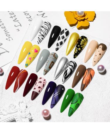 MEET ACROSS 12 Colors Painting Gel Nail Polish Kit with Drawing Brush Pen | Soak Off UV LED Gel Set for Nail Art Design - Buy Online on SooperMarket.com