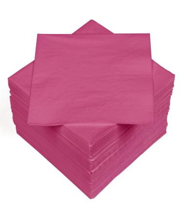 HEKU 100 single-colored napkins 3-layer 33x33cm i Uniform quality for events & gastronomy I practical 5-pack I highly absorbent and stylish pink