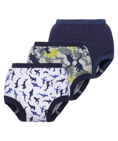 BIG ELEPHANT Baby Training Pants - Potty Training Underwear, Absorbent Underpants for Toddler Blue Whale 3 Pack 5T (Pack of 3)