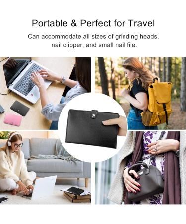 Nail Drill Bit Holder Organizer 33 Holes Nail Drill Bit Holder Wallet Storage Bag for Manicure Tools Efile Nail Grinding Bits Display Portable for Travel or Home (HJ-ZP013-Black) - Buy Online on SooperMarket.com