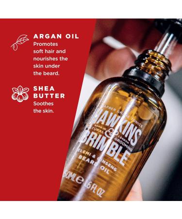 Hawkins & Brimble Beard Oil for Men - Promotes Growth, Repairs with Argan & Olive Oil - Shea Butter & Vitamin E for Beard Care - Buy Online on SooperMarket.com