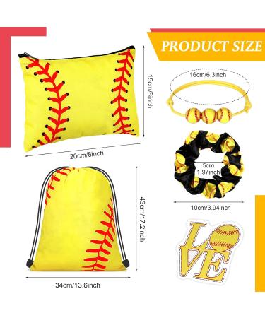 148 Pcs Softball Gifts for Girls - Party Favors Set with Drawstring Backpack, Cosmetic Bag, Scrunchies, Hair Bracelets, Stickers - Perfect for Softball Birthday Decorations - Buy Online on SooperMarket.com